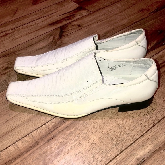 Delli Aldo Vintage White crocodile Dress Šhoes 8 1/2 - Picture 1 of 9